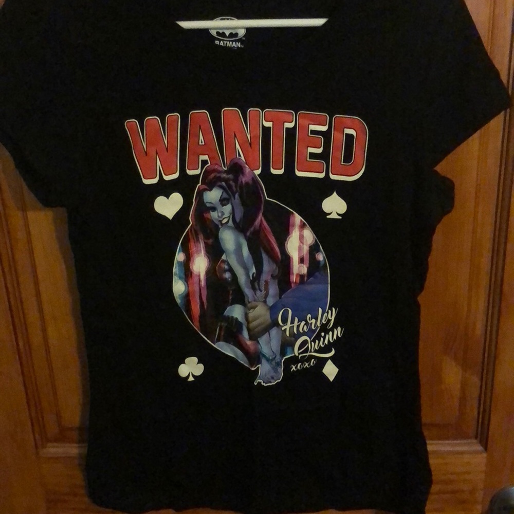 Black Harley Quinn WANTED Tee Shirt